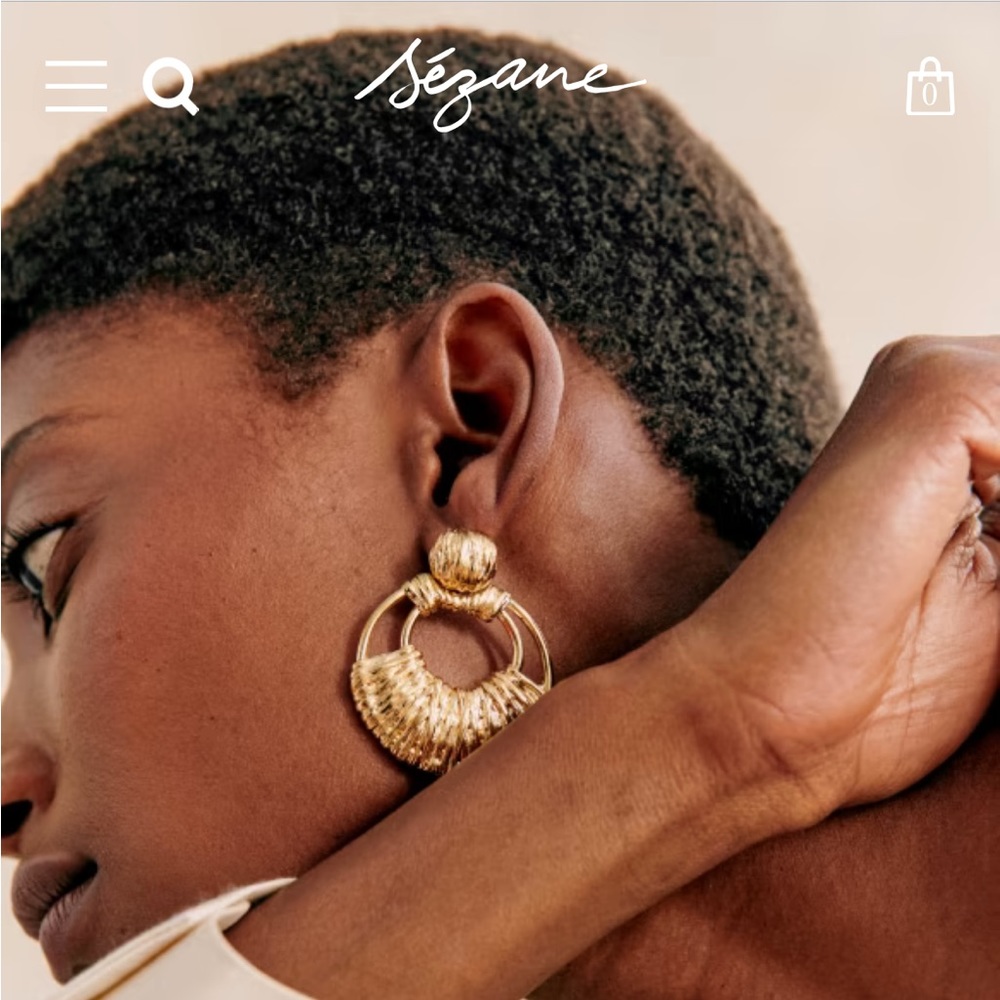 Sezane Joe Parisian Chunky Gold Earrings